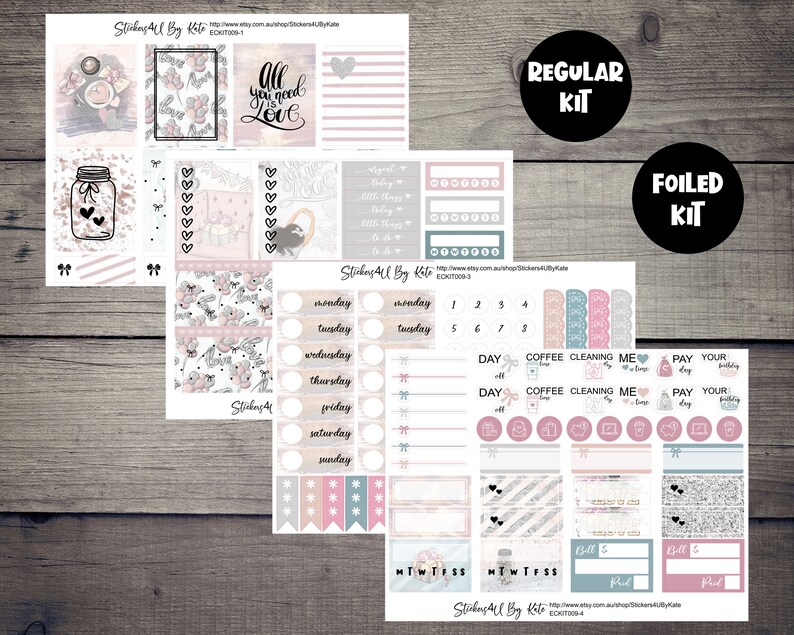 All You Need is Love | Foiled Weekly Planner Stickers Kit | Individual ...