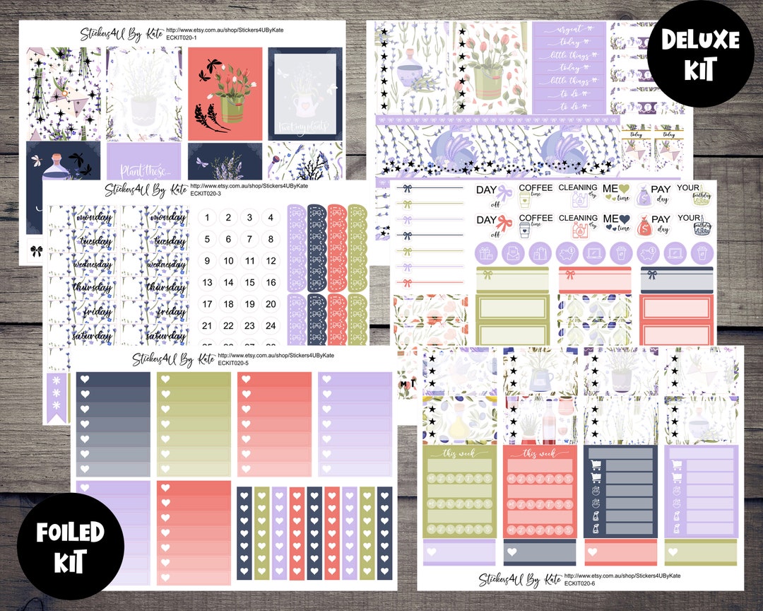 Provence | Foiled Weekly Vertical Planner Stickers Kit | Individual ...