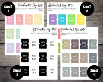 HOBONICHI Weeks Monthly Tabs | Pastel | Rainbow | Neutral Colour Hobonichi Weeks Small Monthly Tabs | Mini Monthly Tabs Hobonichi Size
