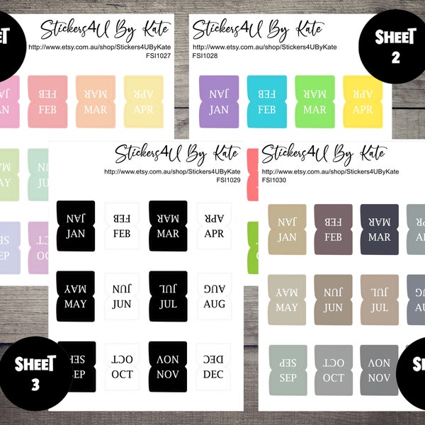 HOBONICHI Weeks Monthly Tabs | Pastel | Rainbow | Neutral Colour Hobonichi Weeks Small Monthly Tabs | Mini Monthly Tabs Hobonichi Size