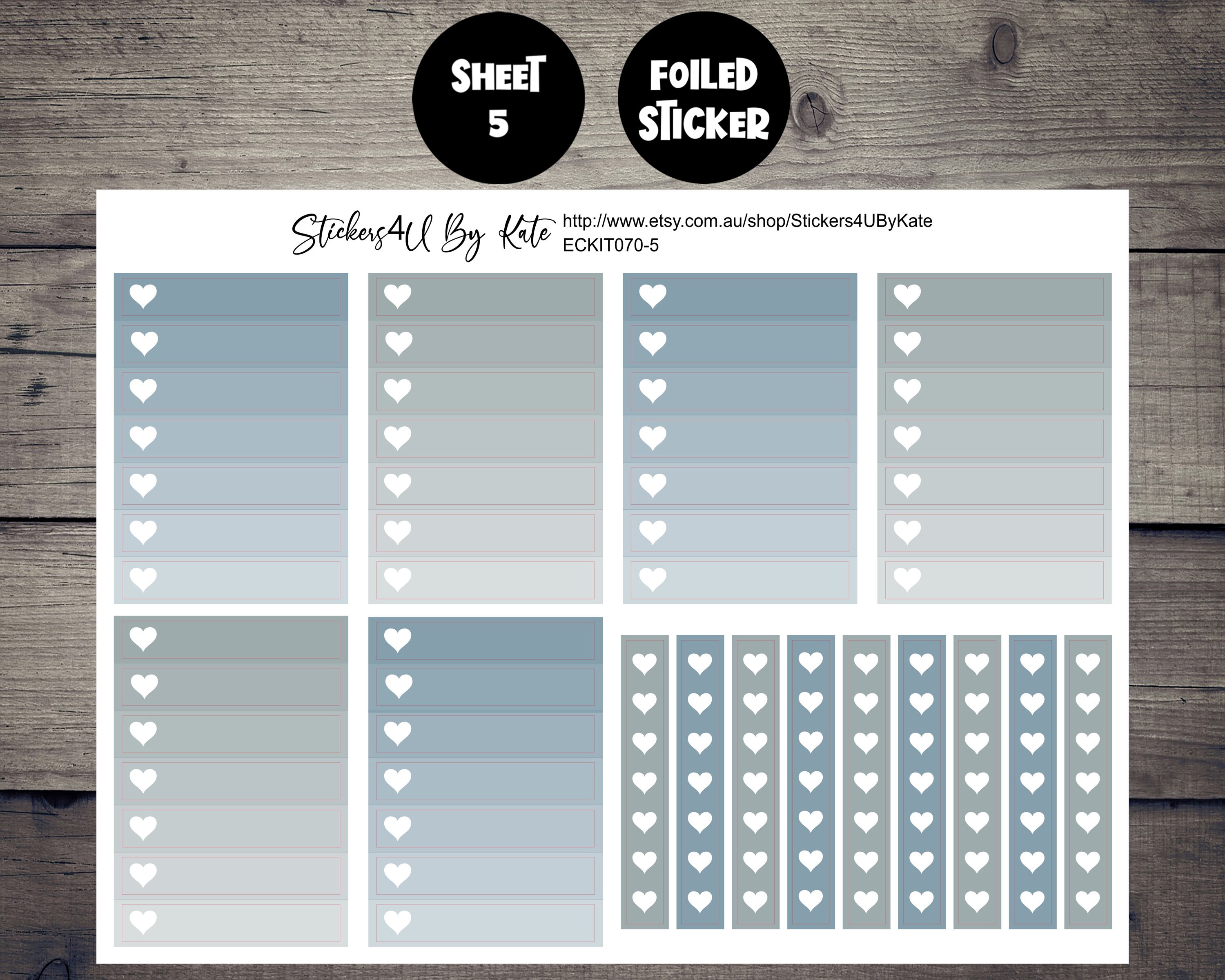 Marine | Foiled Weekly Vertical Planner Stickers Kit | Individual ...