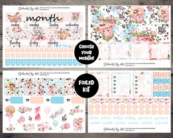 Pretty Tutus | Foiled Monthly Planner Stickers Kit Full kit | Erin Condren, Kikki-K, Happy Planner and More