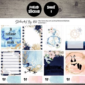 Marina Bloom | Foiled Weekly Vertical Planner Stickers Kit | Individual ...