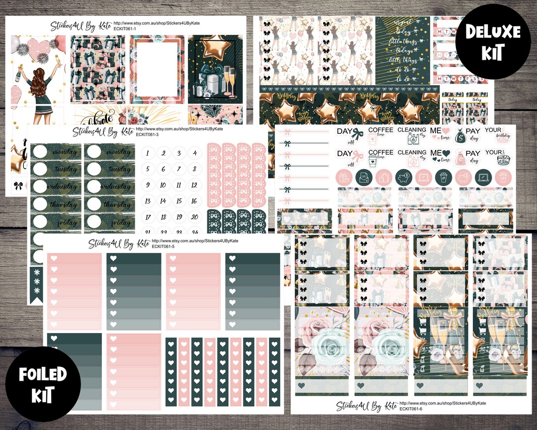 A Queen Was Born | Birthday| Foiled Weekly Vertical Planner Stickers ...