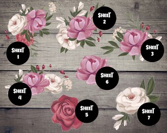 Rose Garden Adhesive | Non-Adhesive Cardstock Die Cut | Planners, Journals, Scrapbooking, TNs / Foxy Fix, Traveler's Notebook