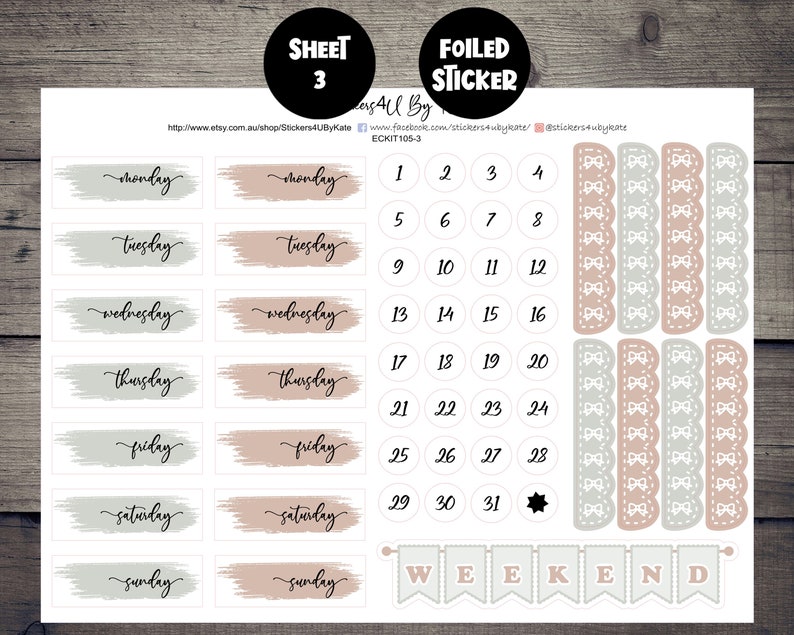 Reading Nook | Foiled Weekly Vertical Planner Stickers Kit | Individual ...