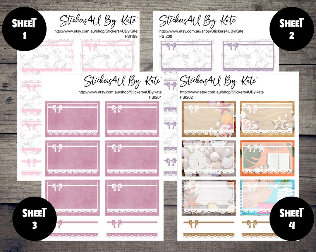 Half Box | Lace and Bow Half Box | Planner Stickers | Erin Condren ...