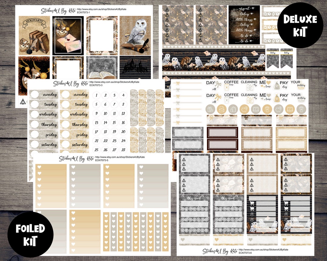 Magic School | Foiled Weekly Vertical Planner Stickers Kit | Individual ...