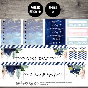 Marina Bloom | Foiled Weekly Vertical Planner Stickers Kit | Individual ...