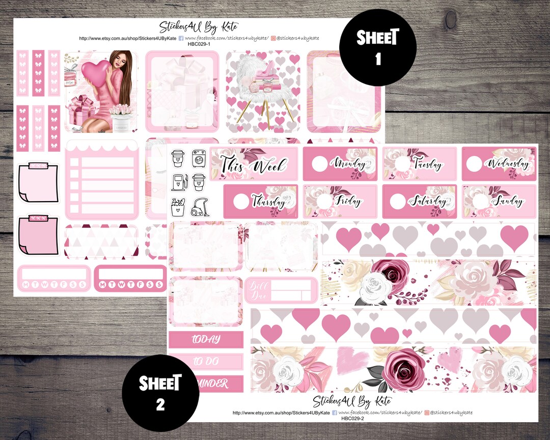Loads of Love | Hobonichi Cousin (A5) Weekly Sticker Kit | Individual ...