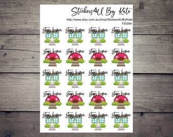 Quarantine | Stay Home | Self Isolation Planner Sticker | Erin Condren, Kikki-K, Happy Planner and More