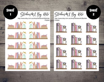 Reading Tracker | Book Shelf Sticker | Planner Sticker | Erin Condren, Kikki-K, Happy Planner and More
