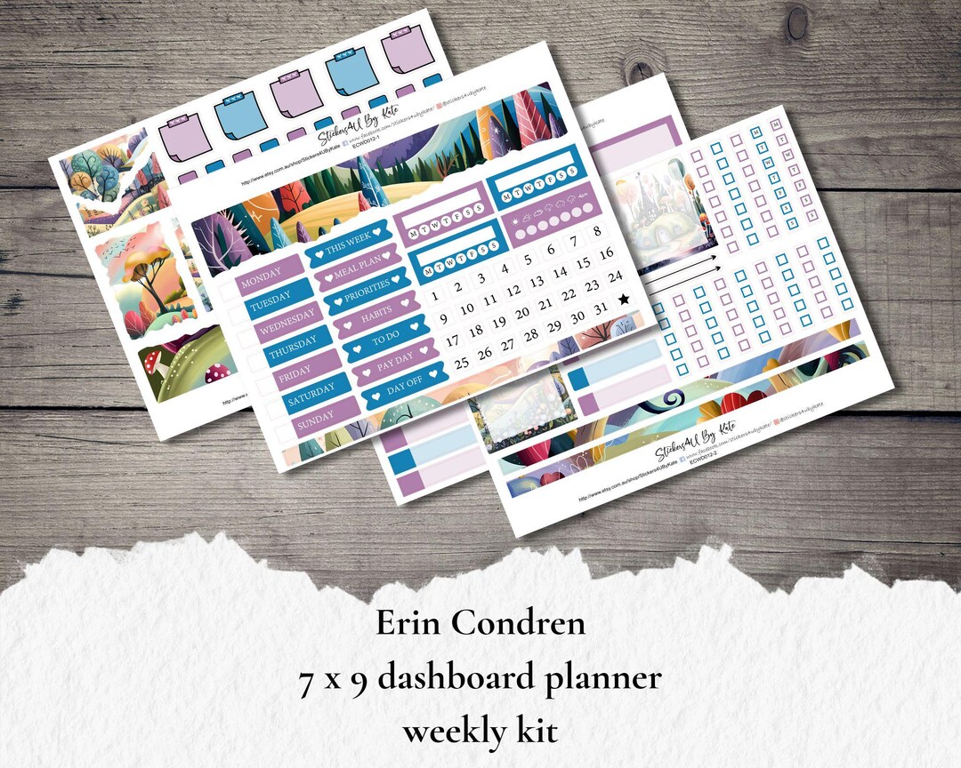 Whimsical Fantasy | Erin Condren 7x9 Dashboard Planner Weekly Kit ...