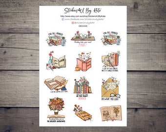 Reading Books clipart | Reading Books Decorative Planner Sticker | Erin Condren, Kikki-K, Happy Planner and More