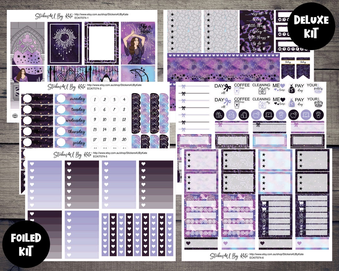 Mystic Celestial | Foiled Weekly Vertical Planner Stickers Kit ...