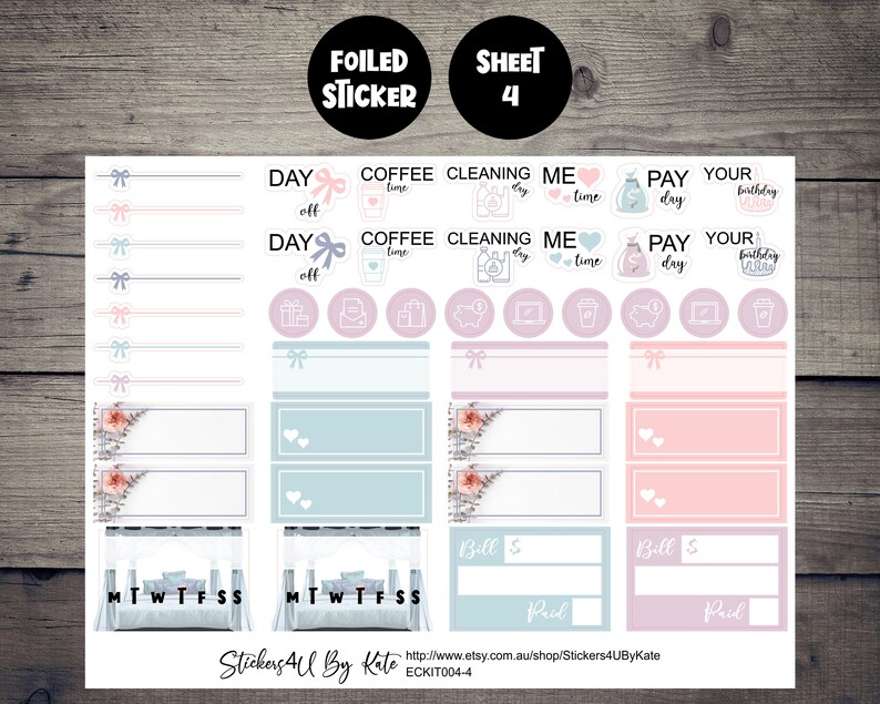 Stay Cozy | Foiled Weekly Vertical Planner Stickers Kit | Individual ...