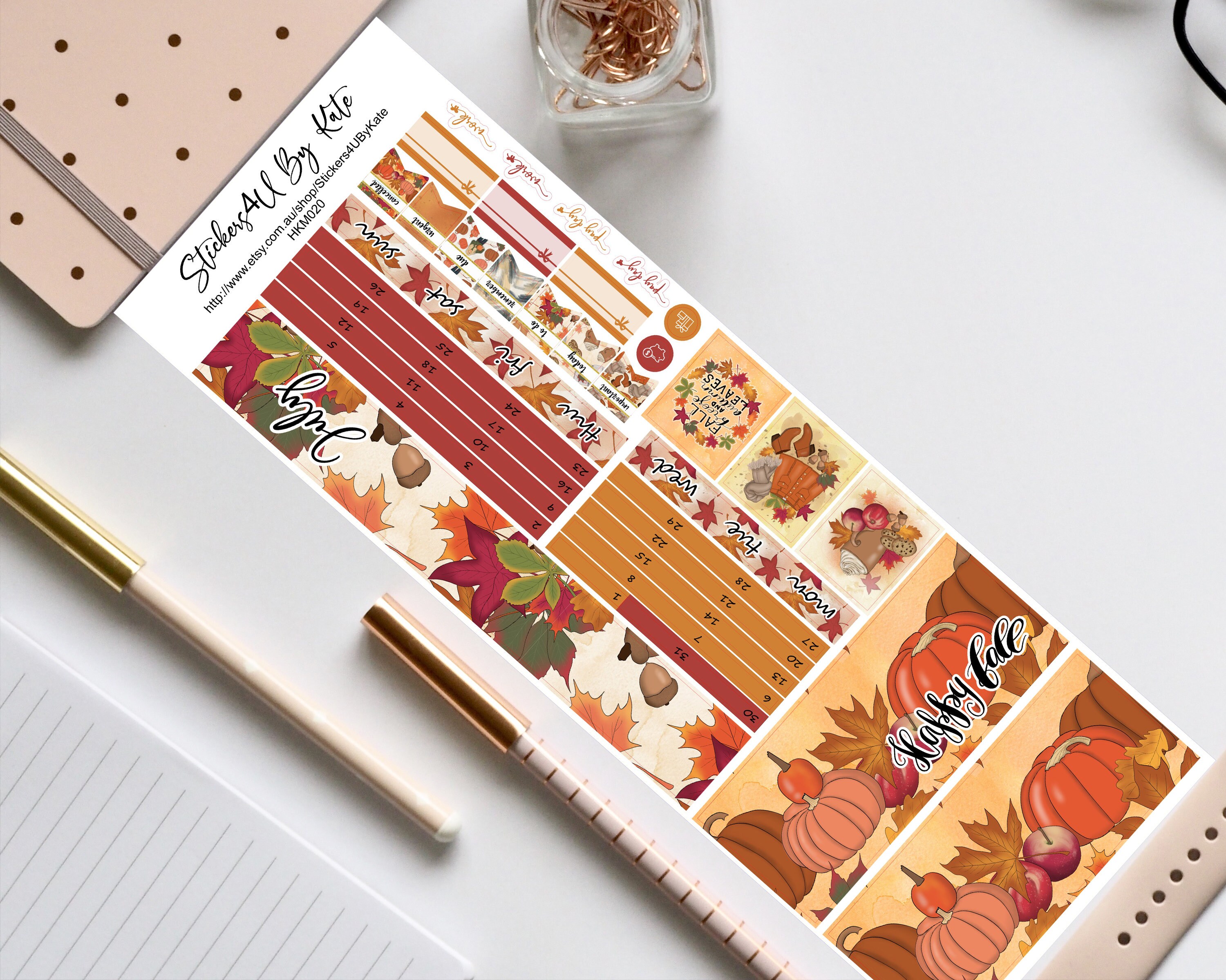 Hello Fall Hobonichi Weeks Monthly Sticker Kit Hobonichi - Etsy Australia