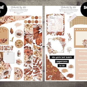 Autumn Flowers | Journaling Kit | Planner Sticker Kit | Bullet Journal Stickers | Journal Stickers | Planner Stickers