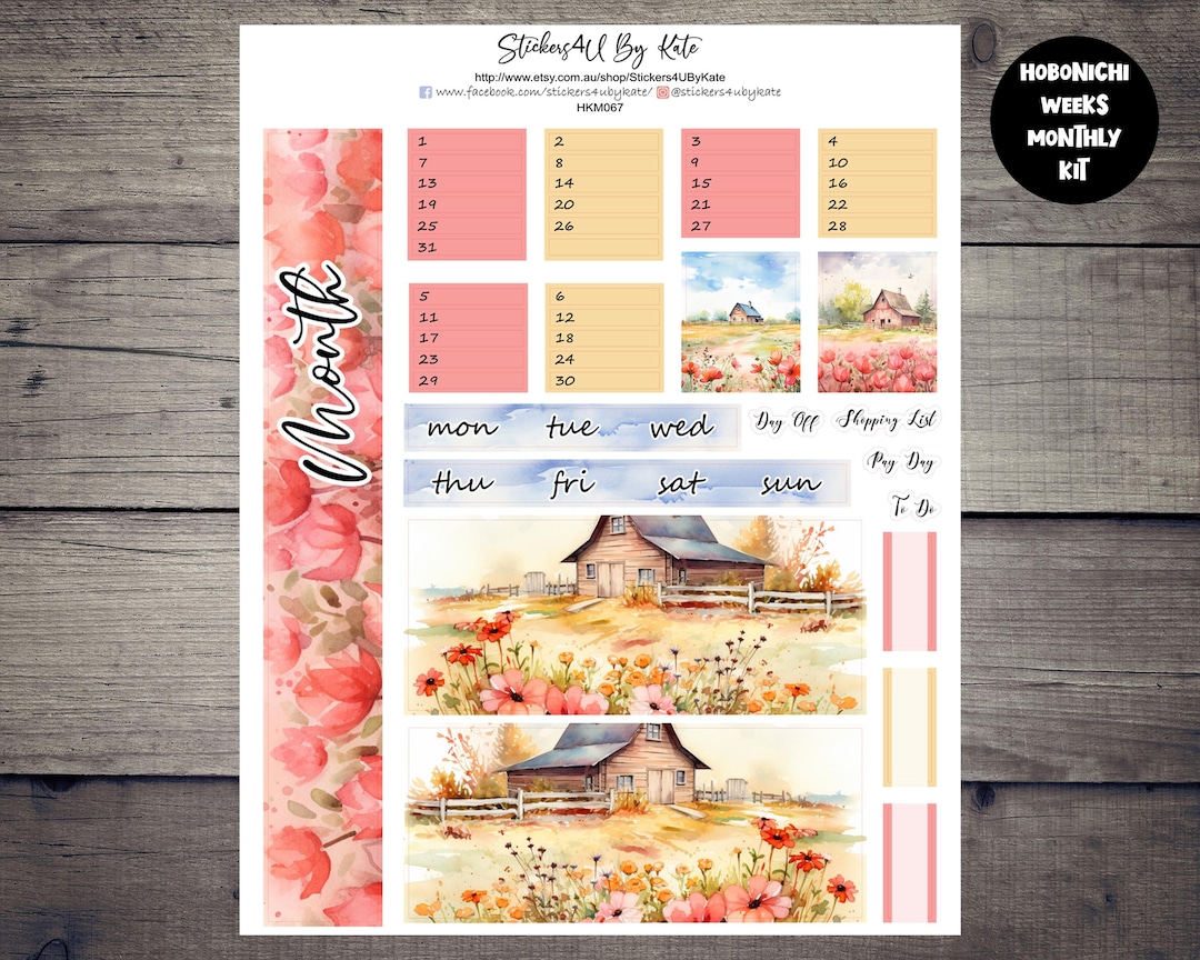 Spring | Hobonichi Weeks Monthly Sticker Kit | Hobonichi Weeks Planner ...