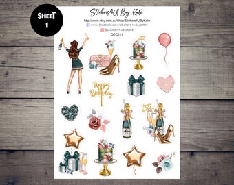 A Queen was Born | Birthday clipart | Books Decorative Planner Sticker | Erin Condren, Kikki-K, Happy Planner and More