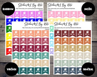 Credit Card Bill Payment Due | Flag Pay Reminder Planner Stickers | Erin Condren, Kikki-K, Happy Planner and More