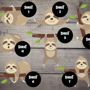 Cute Sloth Adhesive | Non-Adhesive Cardstock Die Cut |  Die Cut for Planners, Journals, Scrapbooking, TNs / Foxy Fix, Traveler&#39;s Notebook
