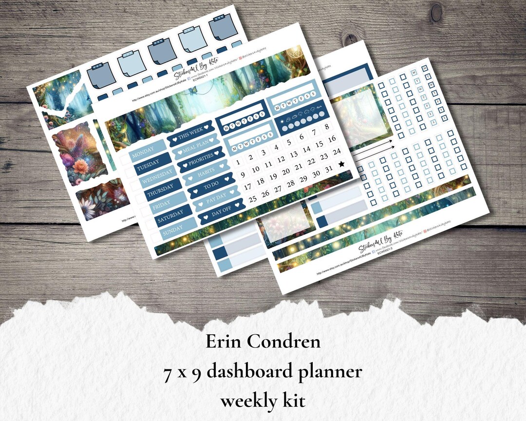 Magical Forest | Erin Condren 7x9 Dashboard Planner Weekly Kit ...