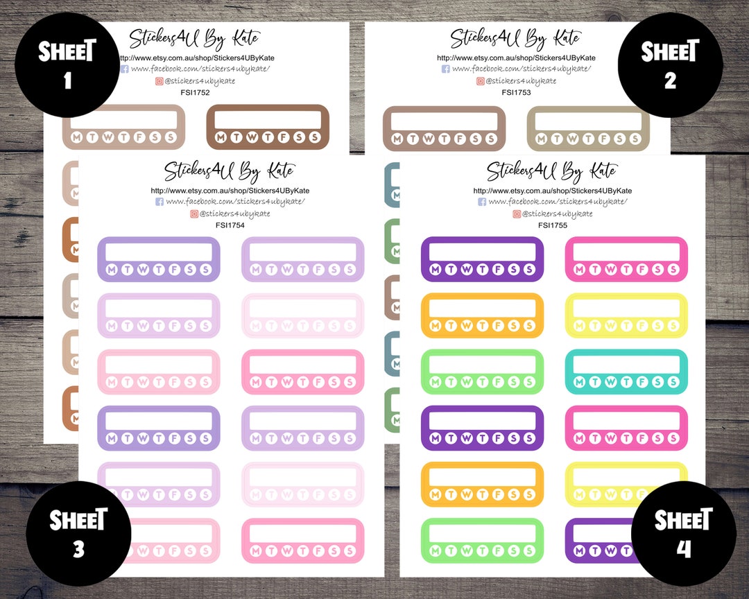 Weekly Habit Tracker Sticker Sheet | Hobonichi Weeks | Hobonichi Cousin ...