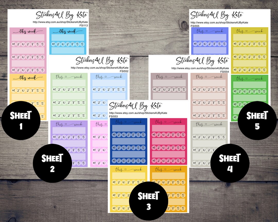 Weekly Sidebar Stickers | Tracker | Planner Stickers - Erin Condren ...