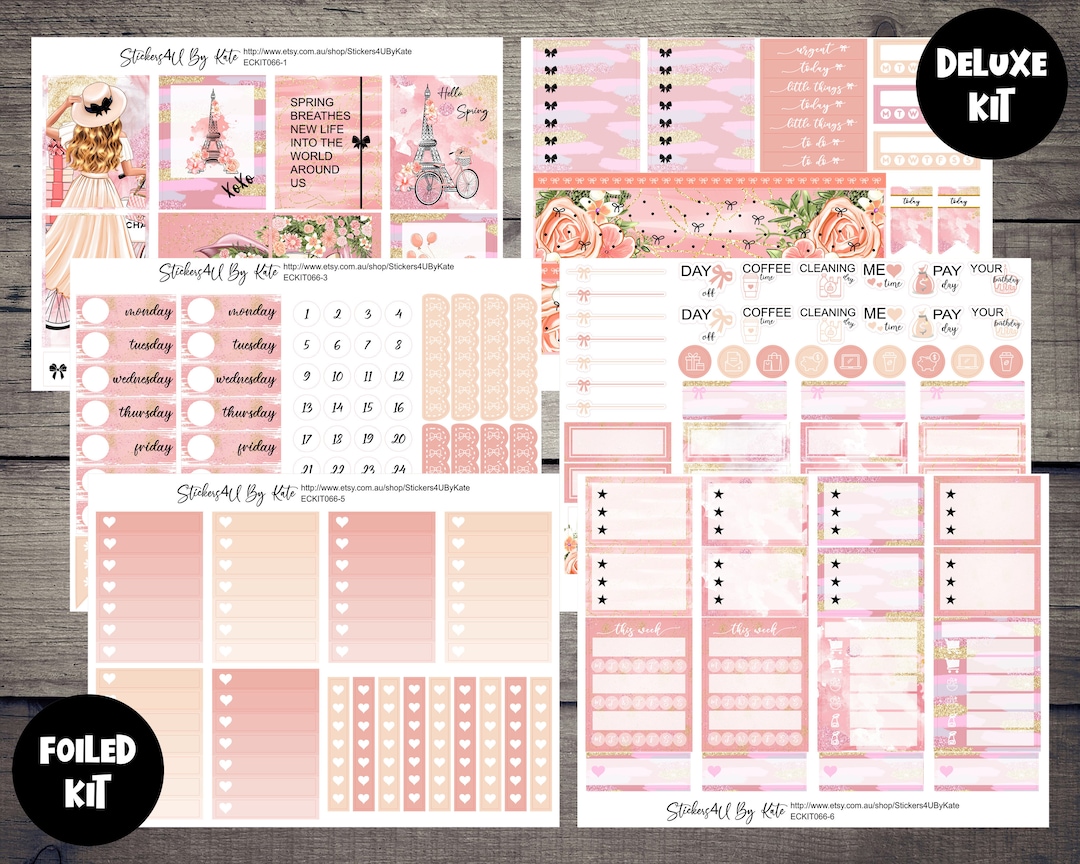 Spring is Here | Foiled Weekly Vertical Planner Stickers Kit ...