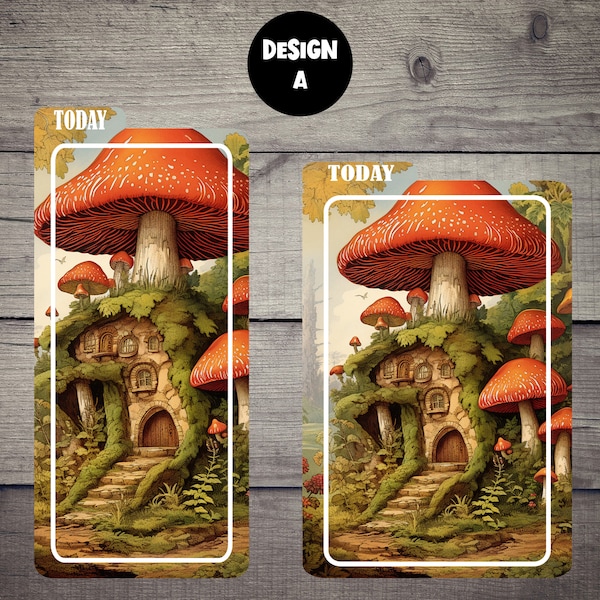 Magical Mushroom and Fairies House | TN | Hobonichi Pencil Board for Hobo Weeks | Hobo Original | Hobo Cousin | Bookmark | Pencil Board