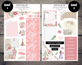 Paris Travel | Journaling Kit | Planner Sticker Kit | Bullet Journal Stickers | Journal Stickers | Planner Stickers