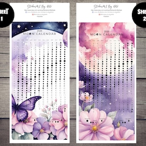 Hobonichi Weeks Moon Phase Calendar 2026 | Hobonichi Weeks Note Page Stickers | Hobonichi, Kikki-K, HP, bullet journal