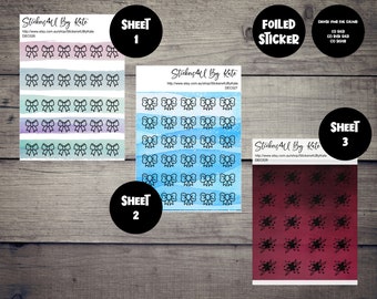 Foiled Bow Planner Stickers | Rose Gold, Silver, Gold