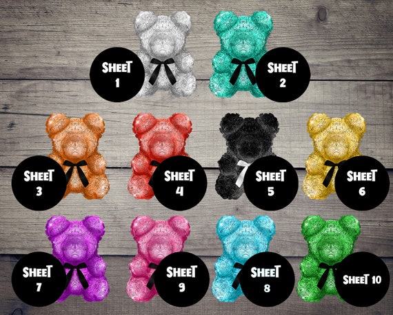 Rose Teddy Bear Adhesive Non-Adhesive Cardstock Die Cut Planners,  Journals, Scrapbooking, TNs Foxy Fix, Traveler's Notebook