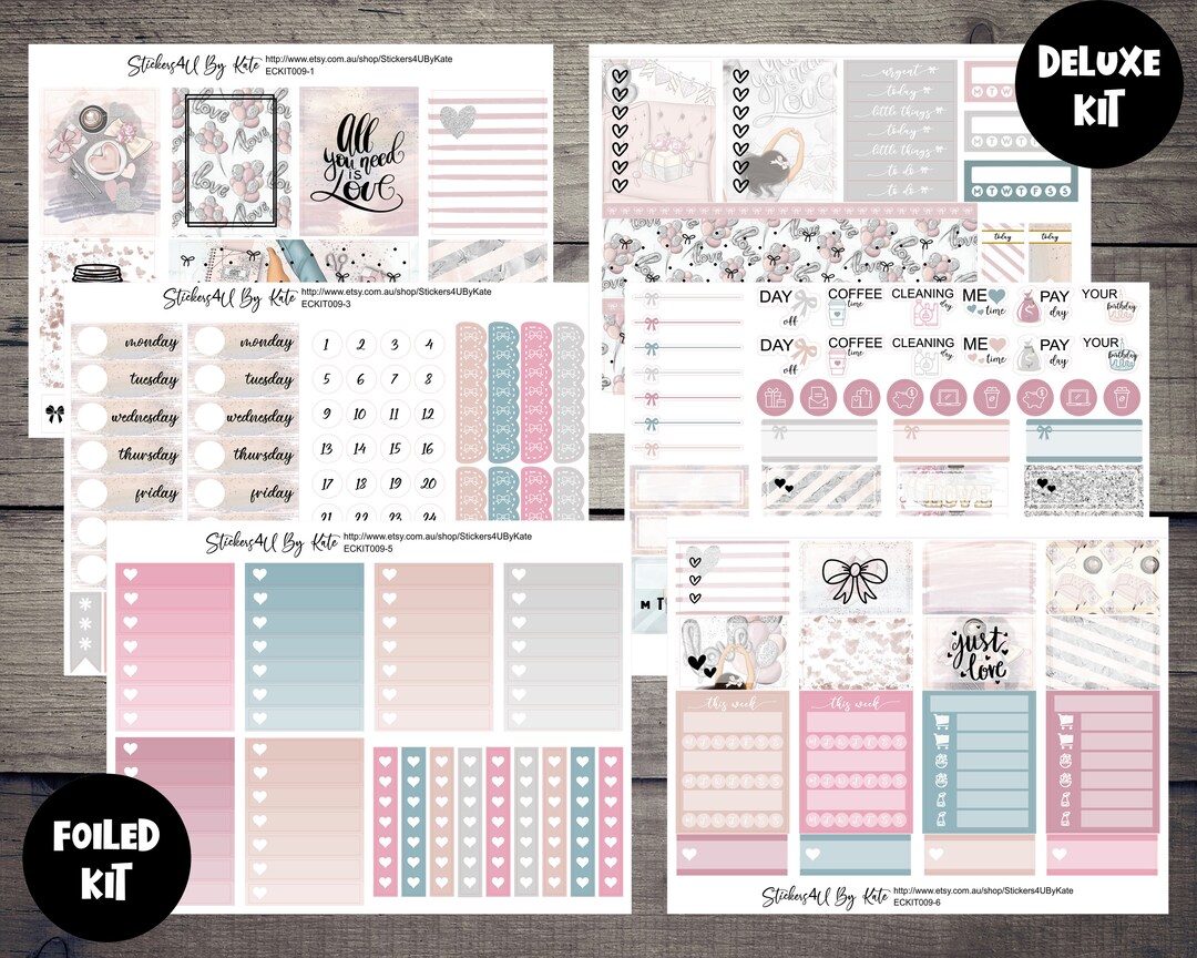 All You Need is Love | Foiled Weekly Planner Stickers Kit | Individual ...