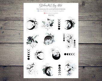 Mystic Moon | Mystic Floral Decorative Planner Sticker | Erin Condren, Kikki-K, Happy Planner and More
