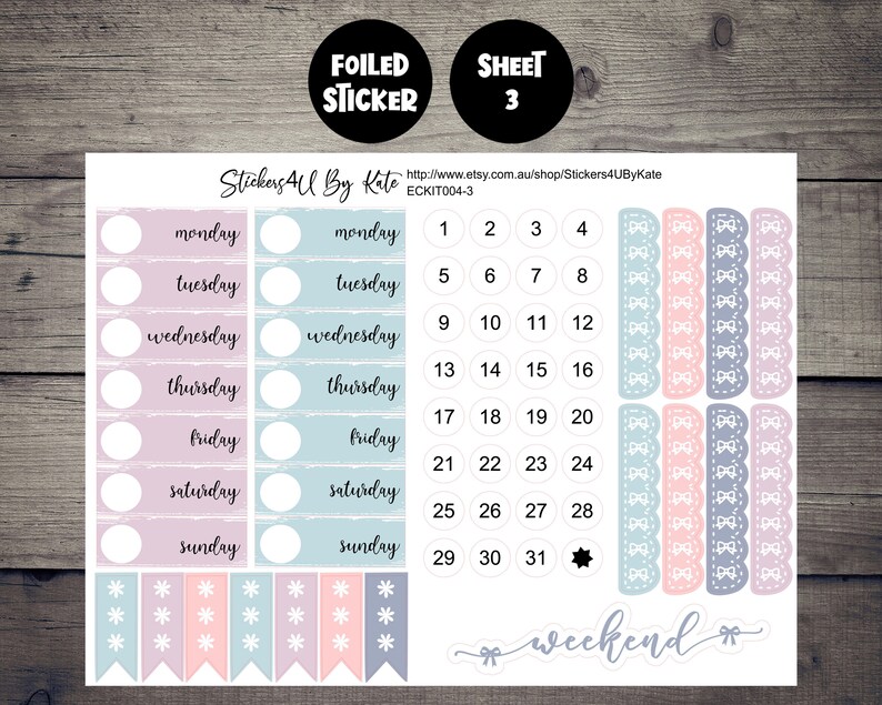 Stay Cozy | Foiled Weekly Vertical Planner Stickers Kit | Individual ...