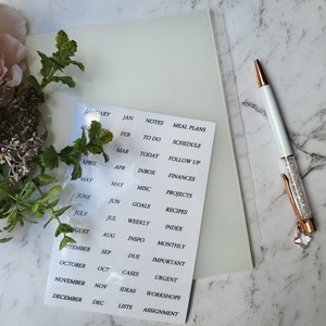 A5 Side Tab Dividers | Clear Divider | Premium Frost | Set of 12 tabs OR 6 tabs Planner Divider | Planner Index for ring Planners, Journals