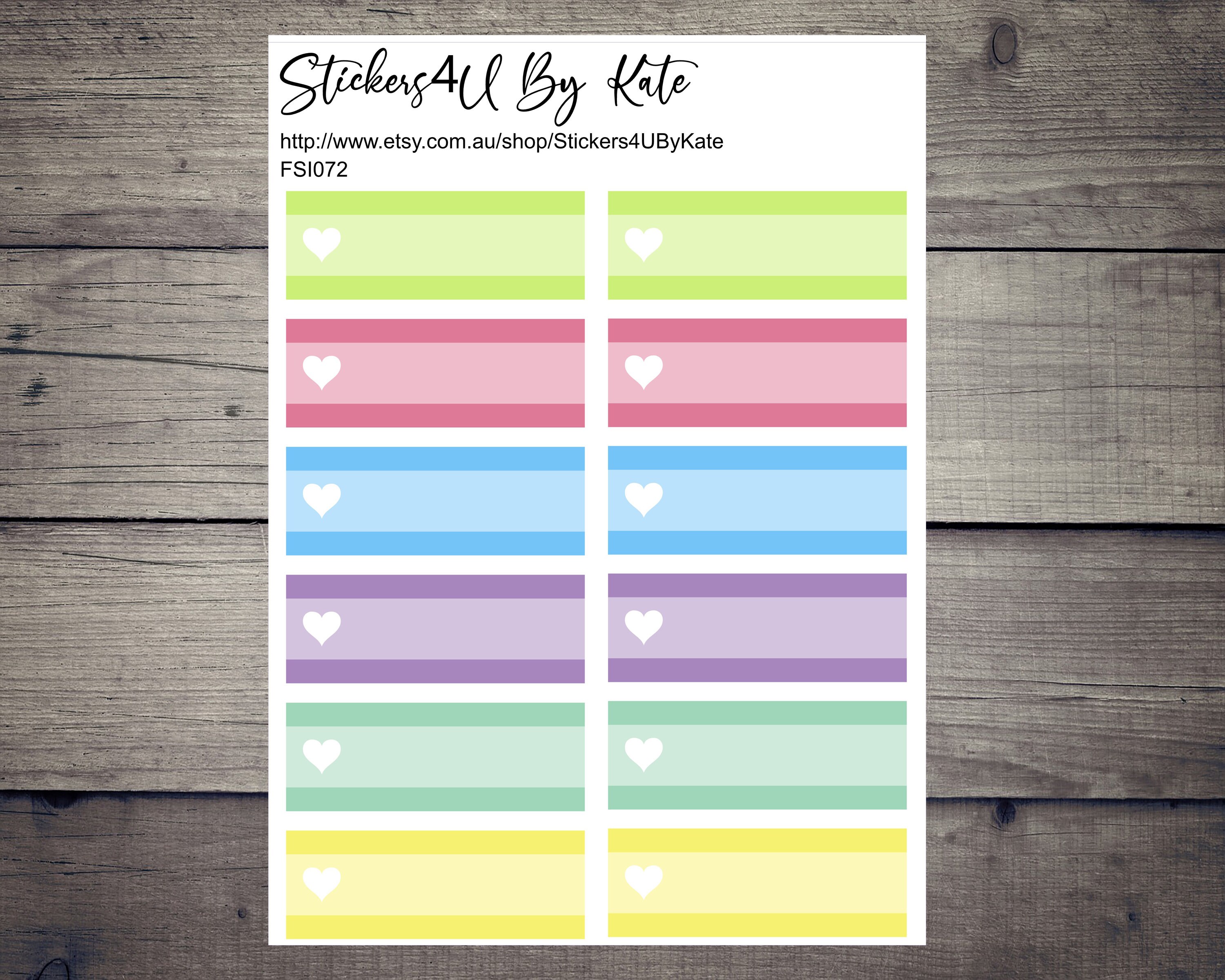 Pastel Colour Quarter Box | Header | Functional | Planner Stickers ...