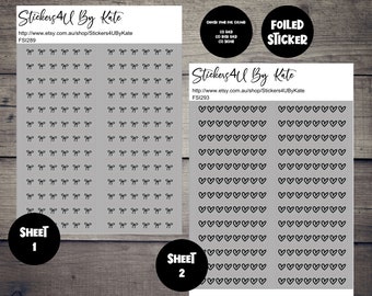 Foiled Header Planner Stickers | Bow Header | Heart Header | Erin Condren, Kikki-K, Happy Planner and More