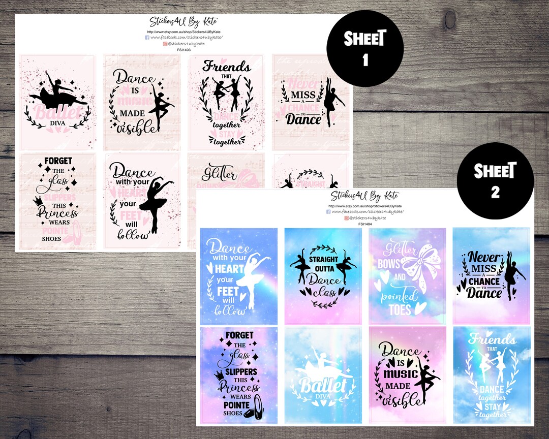 Dance Quote Stickers Full Boxes | Dance Quote | Ballerina | Erin ...