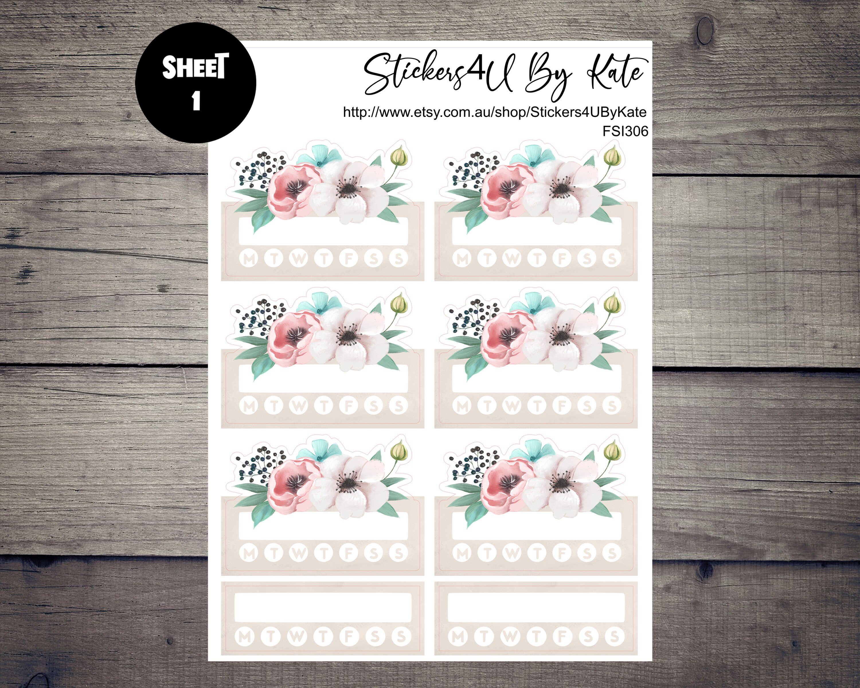 Habit Tracker | Floral Habit Tracker Box | Planner Stickers | Erin ...