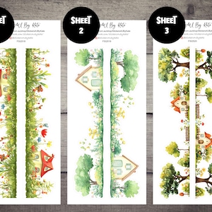 Cottage Border Washi Deco | Bullet Journal Stickers | Planner Stickers | Bujo Stickers | Journaling | Erin Condren, Kikki-K, Happy Planner
