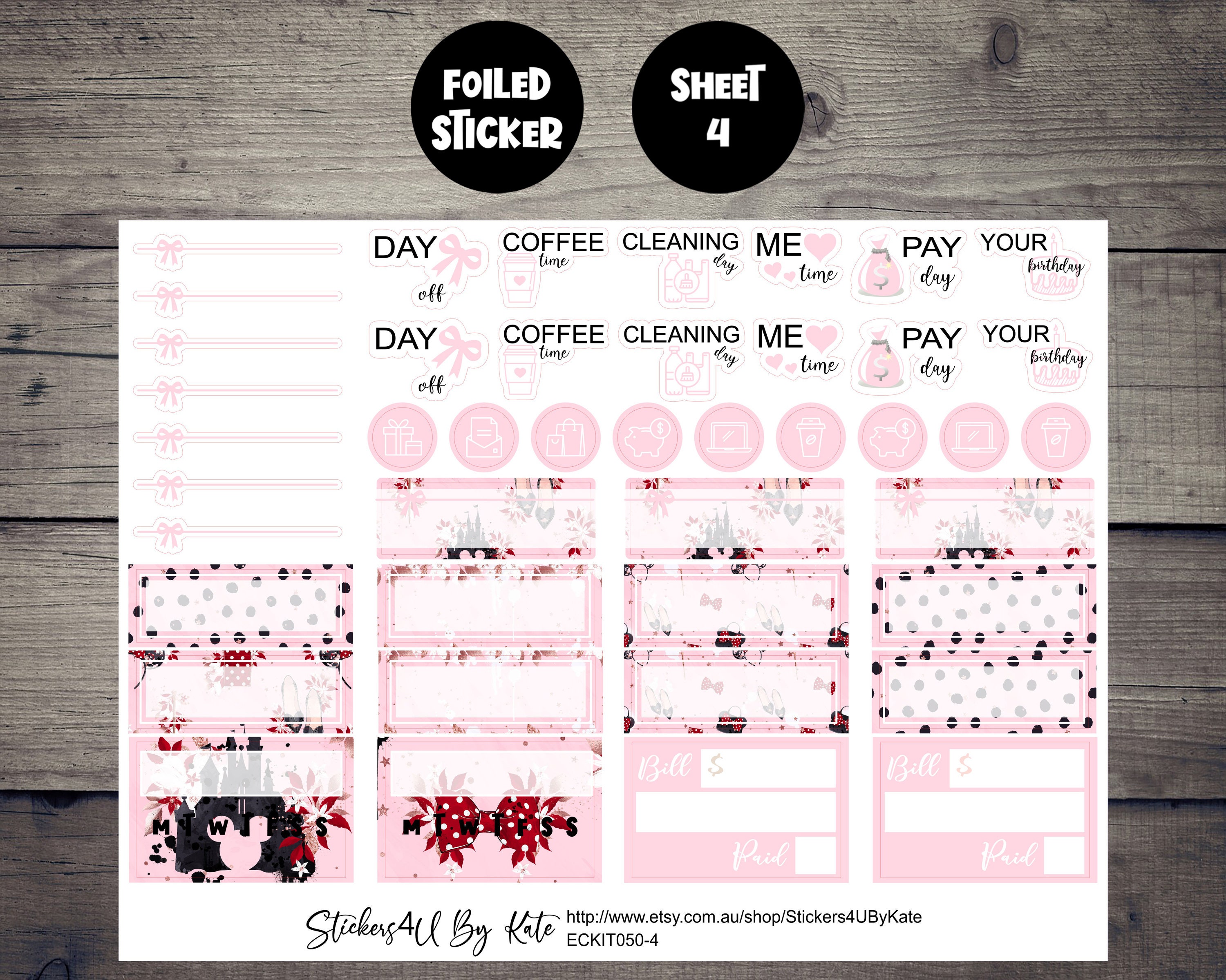 Disney | Foiled Weekly Vertical Planner Stickers Kit | Individual ...