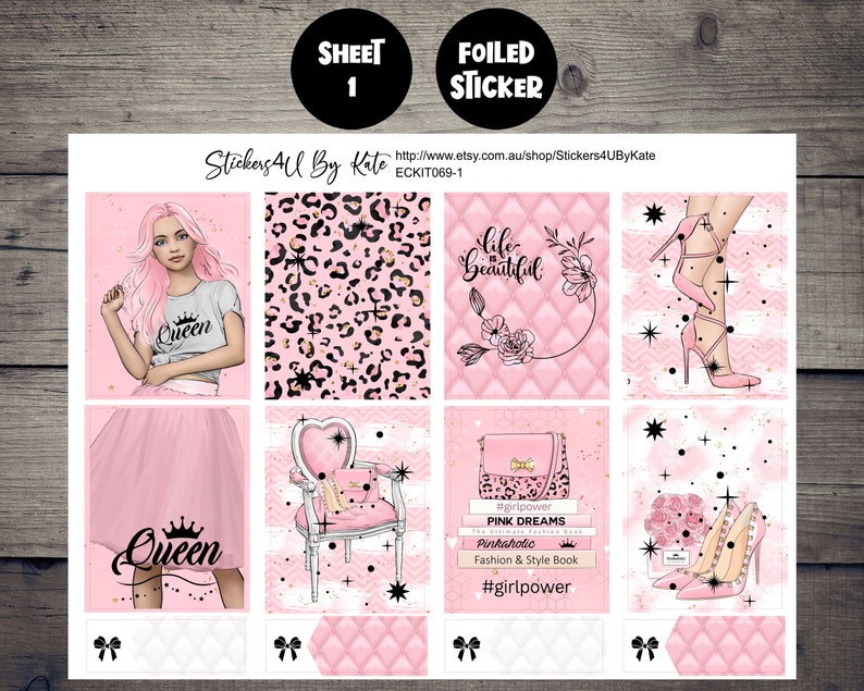 Pinkaholic | Foiled Weekly Vertical Planner Stickers Kit | Individual ...