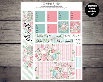 Sweet Easter Bunny | Hobonichi Weeks Monthly Sticker Kit | Hobonichi Weeks Planner