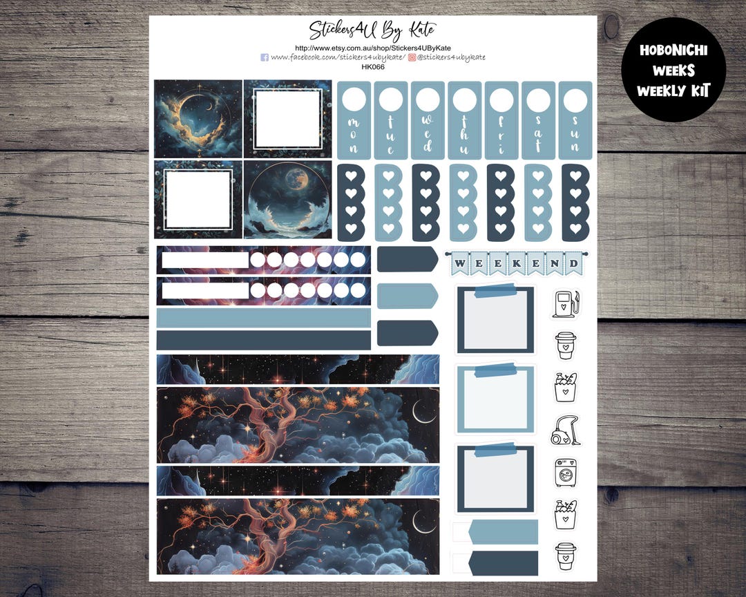 Celestial | Hobonichi Weeks Weekly Sticker Kit | Hobonichi Weeks ...