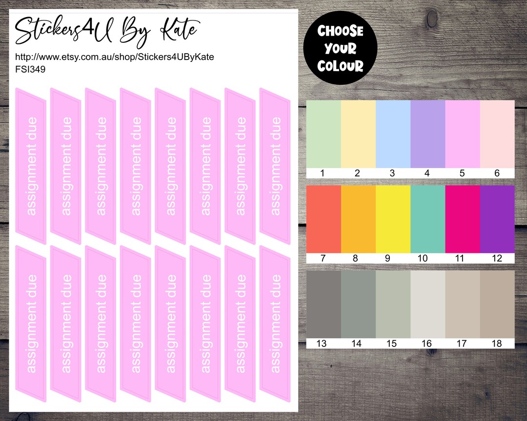 Assignment Due Sticker Header Stickers | Assignment Due Header Stickers | Planner Stickers ...