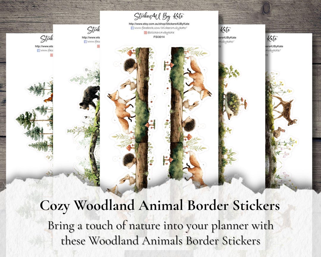 Woodland Animals Border Stickers | Forest Animal Planner Stickers ...